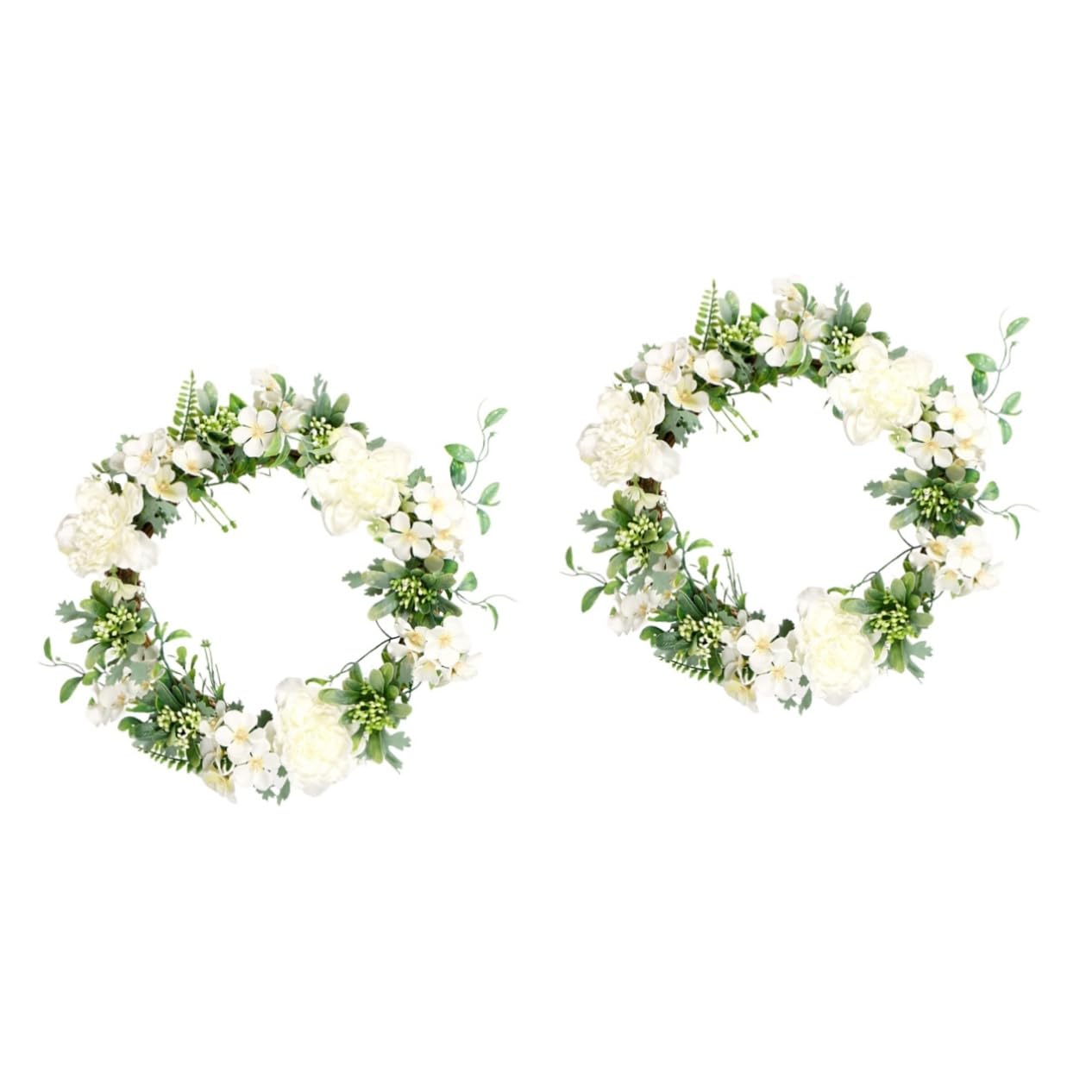 STOBAZA 2stücke Künstlicher Camellia Blumenkranz Weiße Wanddekoration Für Tür Und Festlichkeiten Pflegeleicht Und Langlebig Für Hochzeiten Partys Und Zuhause