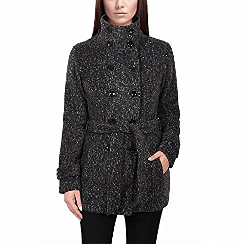 Image of Ike Behar Ladies Fleece Jacket, Gray/black/charcoal