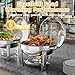GGIU Chafing Dishes for Buffet Set: 100% Pre-Installed Chafers for Catering - Round Chafing Dish Buffet Set with Lids | Chafers and Buffet Warmers Sets | Serving Food Warmer | Chafers Servers Sets