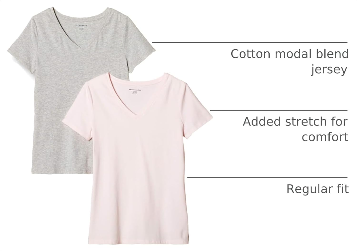 Amazon Essentials Women's Regular-Fit Short-Sleeve V-Neck T-Shirt image 4