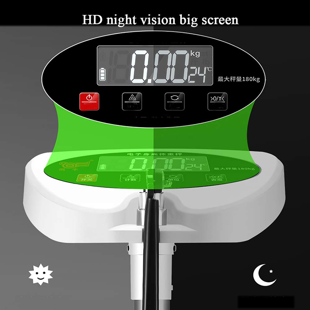Physician Scale with Retractable Height Rod, Accurate Measurement, Led Screen, USB Charging, 180Kg/396Lbs, Digital Column Scale, 190Cm