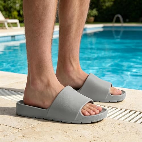 Image of Unisex Arch Support Shower Shoes with Drain Holes Slides