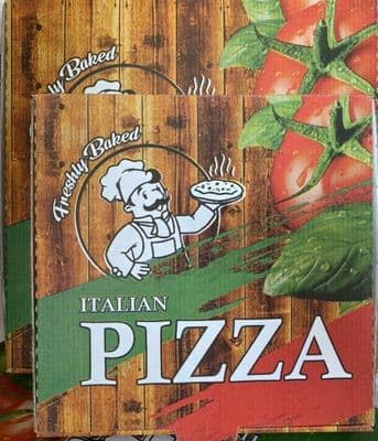 Lot de 80 boîtes à pizza en carton imprimé de 30,5 cm – Emballage plat de qualité supérieure pour pizzerias, restauration et plats à emporter – Durable, résistant à la graisse, respectueux de
