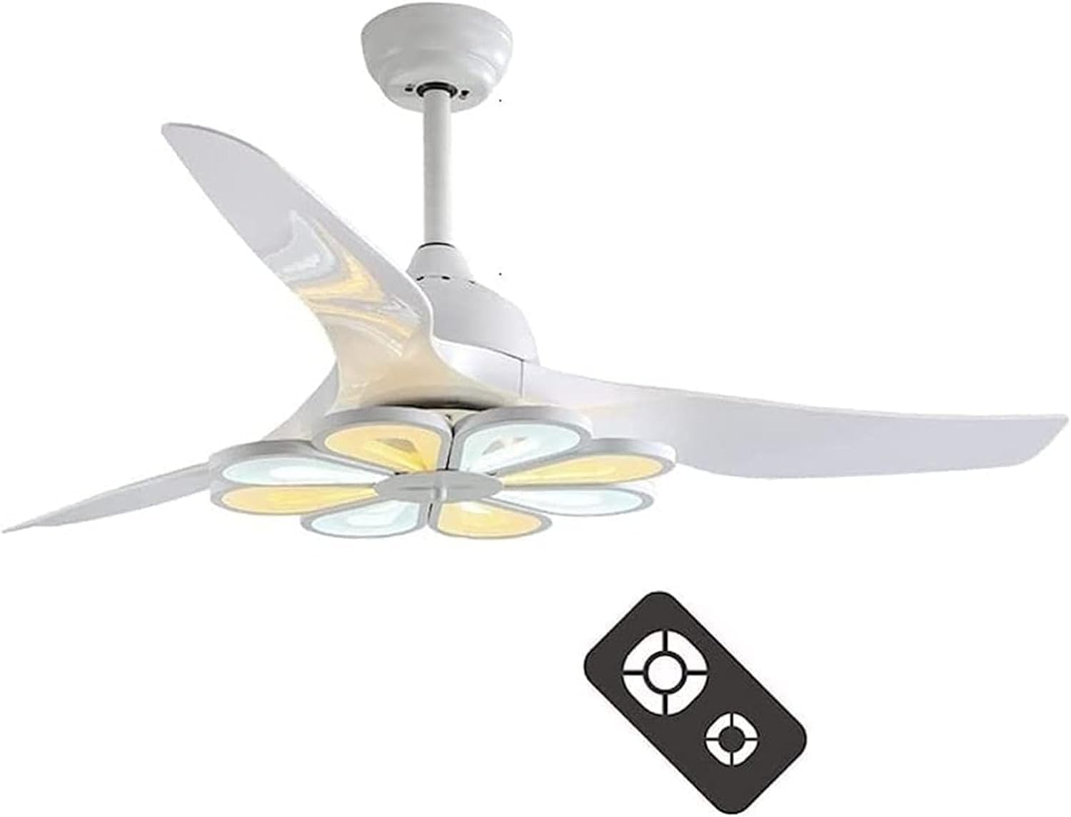 HXYSXHJUO Ceiling Fan Light 3 Speeds Simple Led Pendant with Remote Control for Restaurant Home Decoration(Color:White)