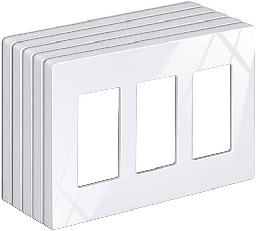 Vista 18 de BESTTEN Placa de pared de 5 bandas marrón mate sin tornillos, cubierta de salida para decoradores, Serie USWP8 de la Colección Signature, H4.69” x