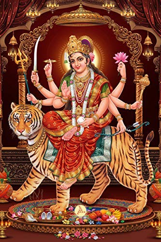 AONA Idol Maa Dunga Beautiful Poster Foil Plated Length 18 Inch X Width 12 Inch