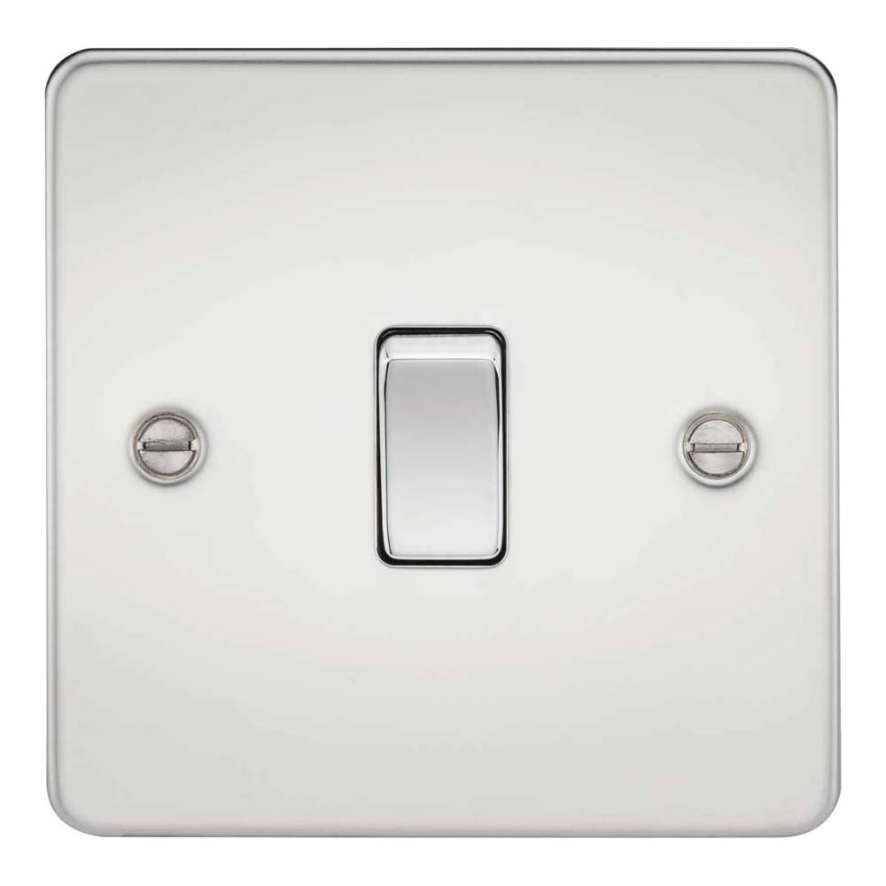 Knightsbridge FP1200PC Flat Plate Intermediate Switch, Polished Chrome, 10AX, 1G