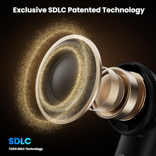 Image of TOZO NC20 Active Noise Cancelling Wireless Earbuds, LDAC Hi-Res Sound Bluetooth Headphones, 6 Mics AI Call Ear Buds 80H Playtime, Dual Pairing, 32 EQ via App, IPX8 Waterproof, Wireless Charging Case