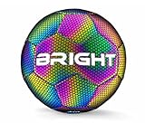 BRIGHT™ Leuchtender Fußball - Reflektierender Soccer Für Drinnen Und Draußen - Ideal Für Klein & Groß - Unisex - Weiß/Schwarz/Pink/Blau/Gelb - Offizielle Größe 5