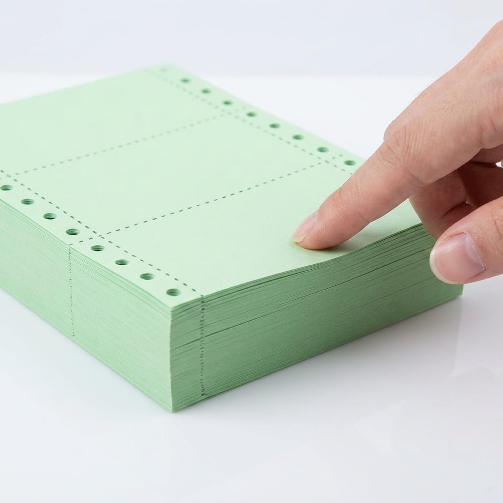 Durchschreibepapier Endlos für Nadeldrucker, Mehrlagiges Computerpapier, für Formulare, Grün, 2-fach, 3-geteilt