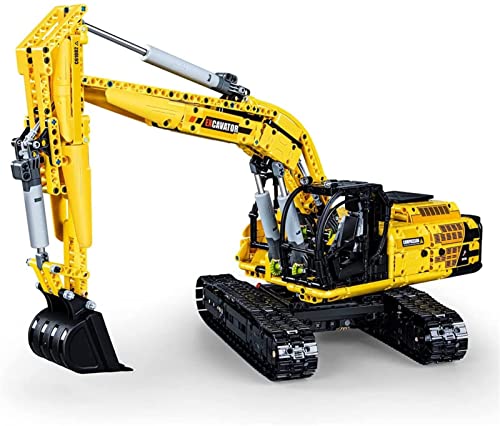 YLPCK Technique Bagger Bausteine, 1702 Telie ferngesteuerte Technik Crawler Bagger Modell mit 4 Motoren und… – Bild 6