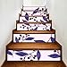 6 sztuk Modern Art naklejki na schody, kreatywne liście winylowe naklejki dekoracyjne do domu, diy schody samoprzylepna dekoracja naklejki ścienne, 7x39 cali