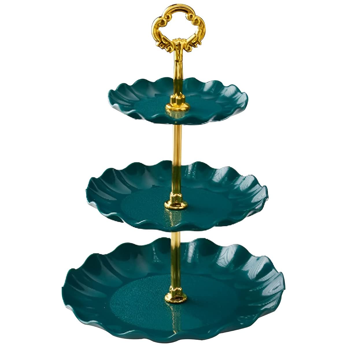 ALMEKAQUZ3-Tier Cupcake Stand Tower, Dessert Pastry Display Plate, Round Pastry Tiered Serving Tray, Table Decorations for Party, Wedding and Birthday