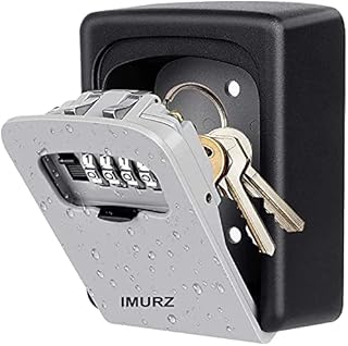 IMURZ Key Safe Wall Mounted - Key Lock Box - Keysafe Outside Police Approved Lockbox-Outdoor Key Safe- Key Box Outdoor Indoor to Share