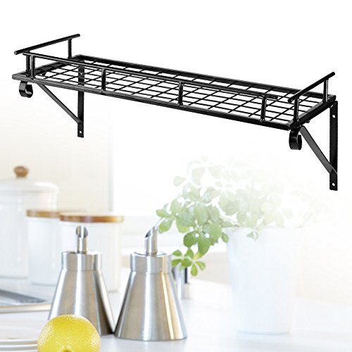 Aynefy Pannenhouder voor wandmontage, houder voor potten van metaal, aan de muur bevestigd, met 10 haken, organizer voor… - Image 4