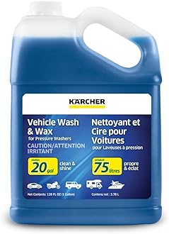 Kärcher Vehicle Wash and Wax, Pressure Washer Detergent, Cleans Cars, Bikes, Trucks, Boats and More, Highly Concentrated, Makes up to 20 gal of Cleaner