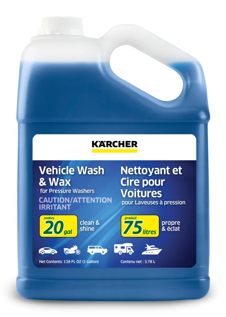 Kärcher Pressure Washer Car Wash & Wax Cleaning Soap Concentrate – 1 Gallon