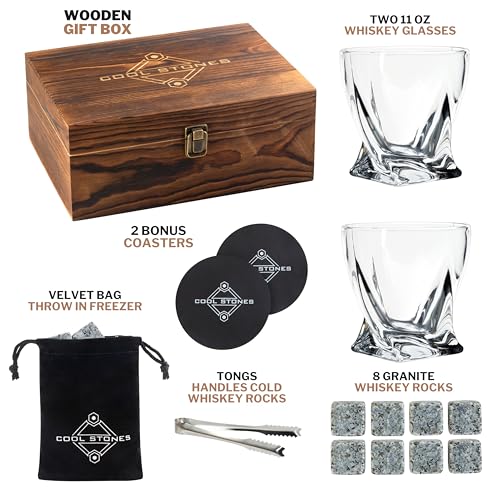 Cool Stones VINTAGE-WOOD-VINTAGE-ROCKS Whiskey Glass Gift Set thumb #4