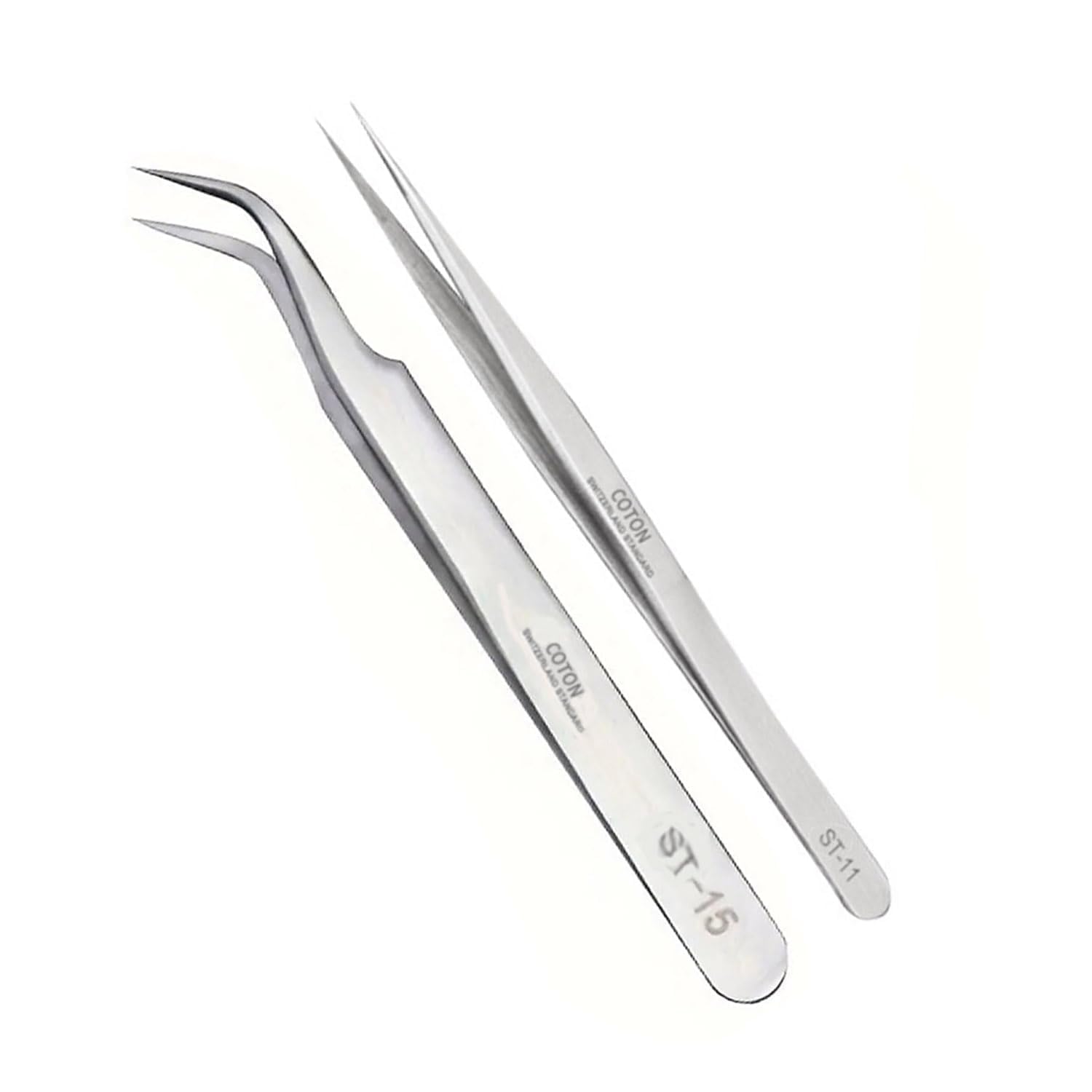 Hnswwgew 2Pcs Precision Tweezers, Craft Tweezer, Angled Tweezer, Stainless Steel Pointed Tweezers For Electronics, Craft, Soldering And Jewelry Making