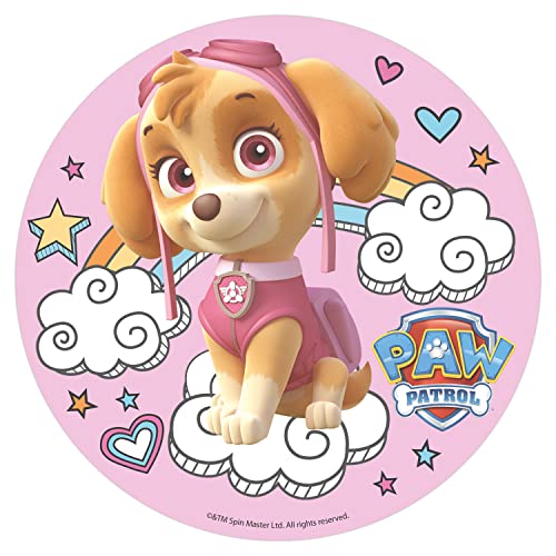 Dekora - Decoracion Tartas de Cumpleaños Infantiles en Disco de Oblea de Patrulla Canina - 20 cm Multicolor