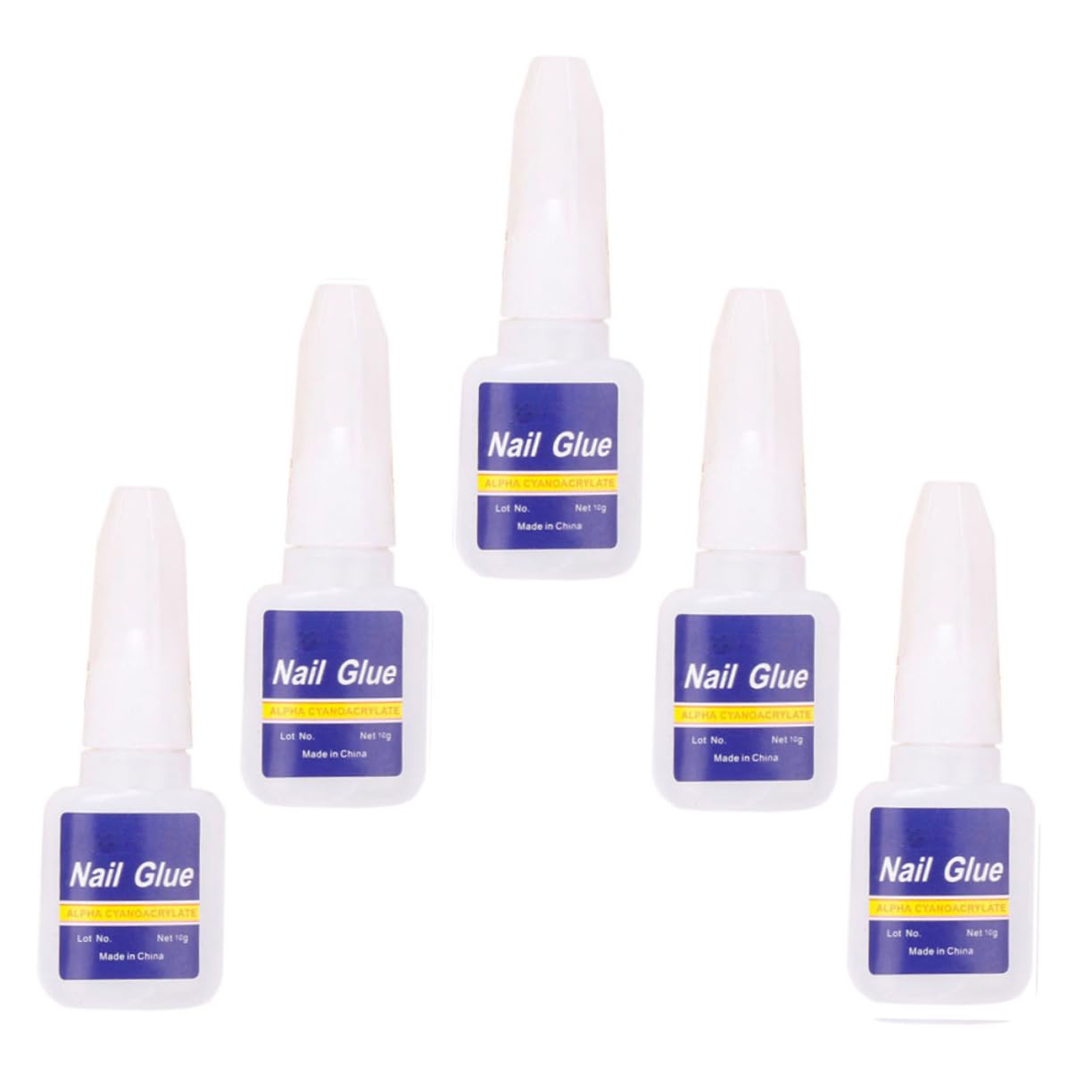 EPIGEIST 5Pcs Brush Nail Glue for Nail Art Quick Drying DIY Adhesive for Press Nails Strong Bonding Salon for Manicure and Nail Design