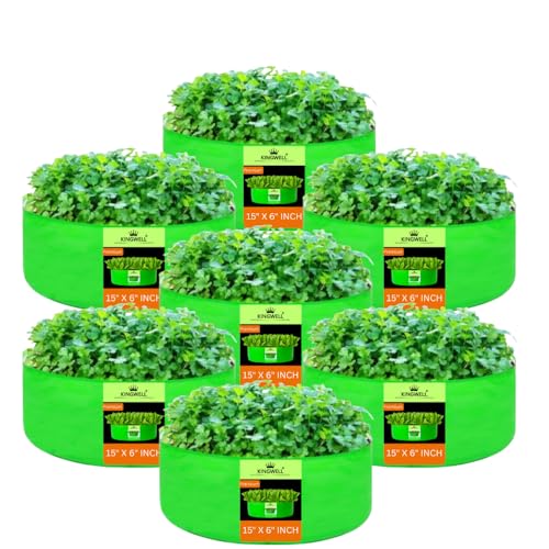 Image of Kingwell Grow Bag 15x6 inch Pack of 7 For Terrace Garden Leafy Vegetable Plant Grow Bags Fruits Growing Containers For terrece Gardening
