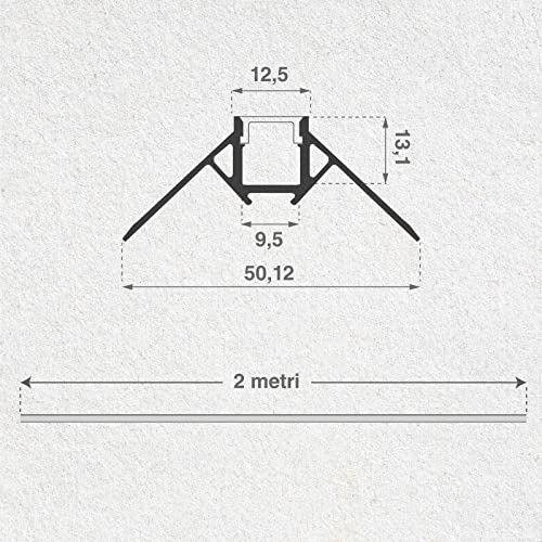Eurocali 1x Profilo Angolare da 2 metri (2mt) a