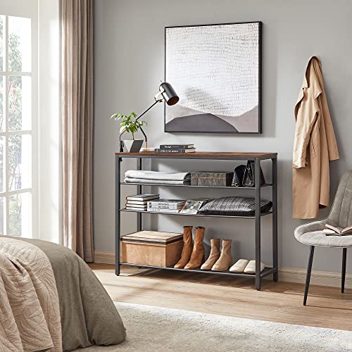 Image of VASAGLE 5 Tier Shoe Rack for Closet, Entryway, 20-25 Pairs of Shoes, Large Shoe Organizer with 4 Metal Mesh Shelves, 11.8 x 47.2 x 36.4 Inches, Rustic Brown and Black ULBS205B01