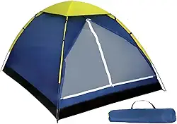 Barraca Iglu de Camping Fácil de Montar Para 2 a 3 Pessoas Automática Impermeável Proteção Solar Com Mosquiteiro Leve Para Mochileiros Acampamento Com Bolsa Azul