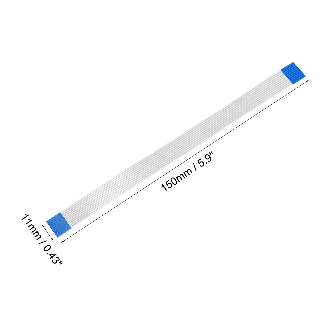 Câble Plat Flexible FFC – 10 Broches, Pas 0,5 Mm, Longueur 150 Mm, Pour Appareils électroniques (ordinateurs, écrans, Etc.)