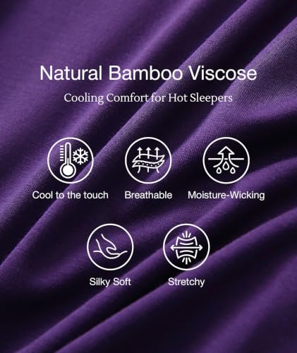 Image of GYS Bamboo Viscose Sleep Sets for Women Long Sleeve Crew Neck Pajama Sets with Pockets