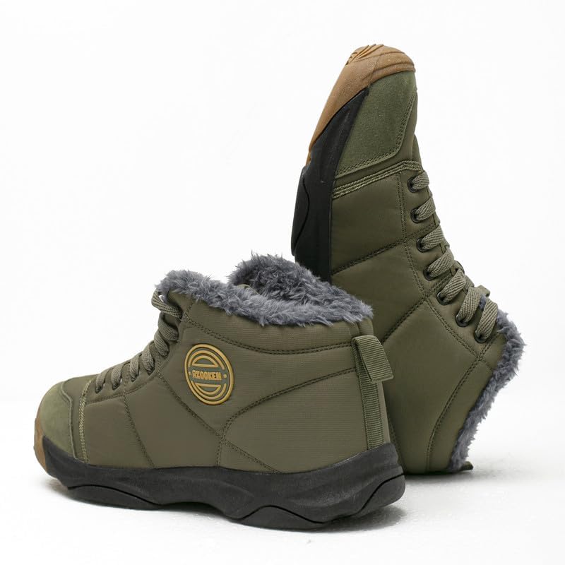 Image of UPSOLO Mens Winter Trekking Snow Boots Water Resistant Shoes Anti-Slip Fully Fur Lined Casual Lightweight Hiking Boot