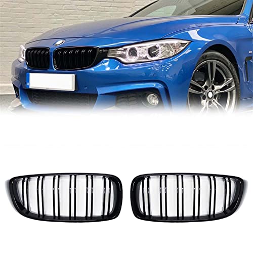 Grille de rein avant noir brillant double lamelle style M pour BMW