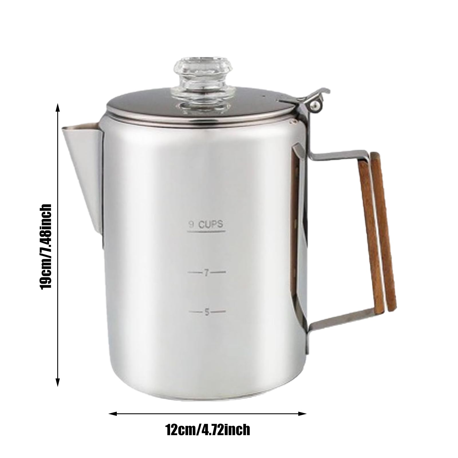 Caffettiera in acciaio inox con scaletta grande capacità caffettiere per campeggio e uso domestico 9 tazze capacità percolatore