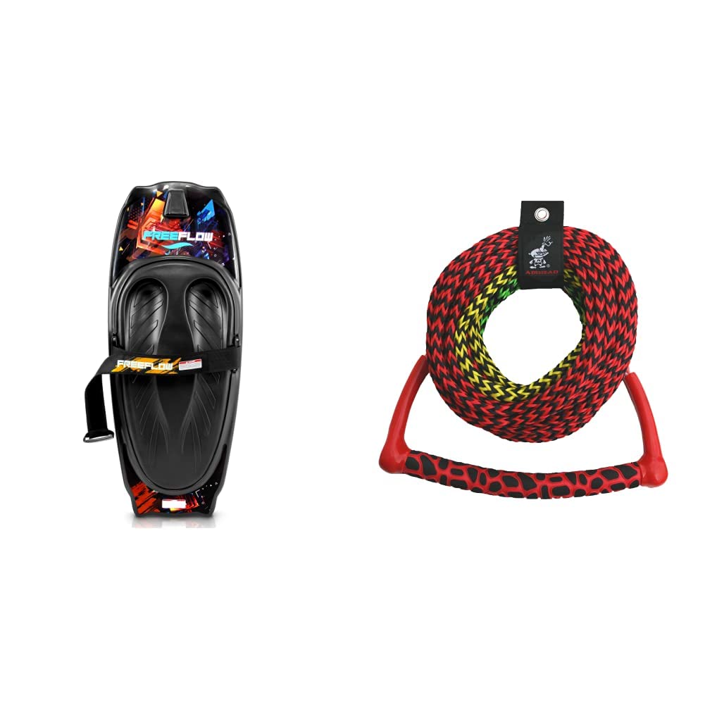 SereneLife Kneeboard + Airhead Ski Rope for Kids & Adults | Boating, Wakeboarding, and Knee Surfing