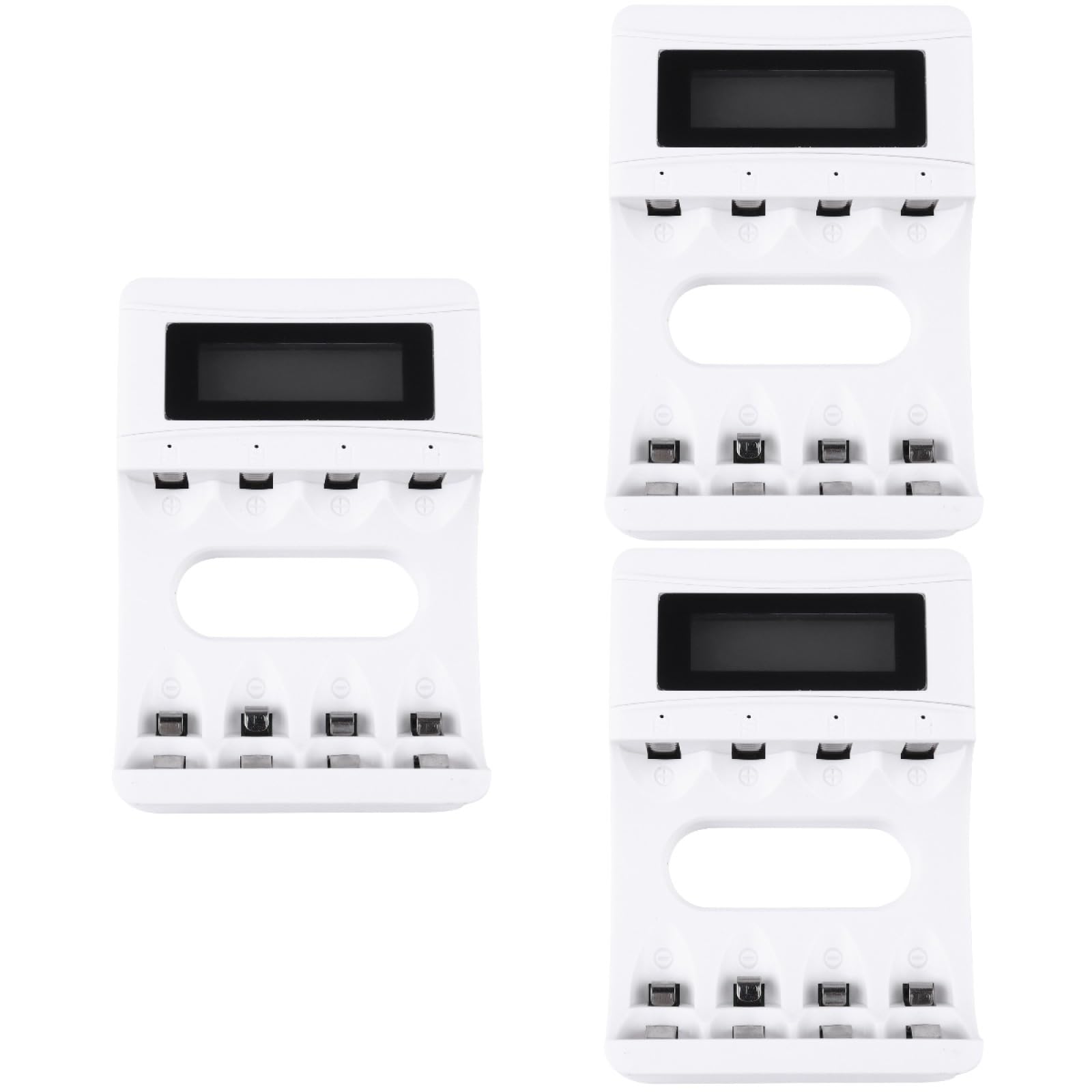 Hemobllo 3pezzi Caricabatterie Usb Per Batterie Ricaricabili Con Display Lcd Caricatore Slot Per Pile Sicurezza e Funzionalità Avanzate Compatibile Con Vari Tipi Di Batterie Ricaricabili