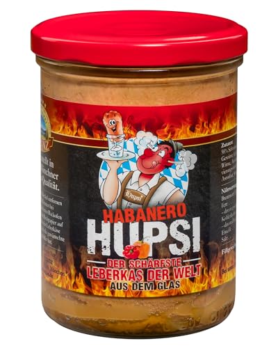 Hupsi Leberkäse im Glas original - Habanero 2 x 380 g - In 25-30min verzehrfertig - Bayerischer Leberkas zum Aufbacken aus Familienmetzgerei in München