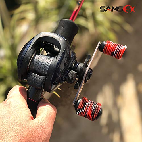 Image of SAMSFX Fishing Reel Handle Grips Baitcaster Knob Covers 3 Pairs in Pack