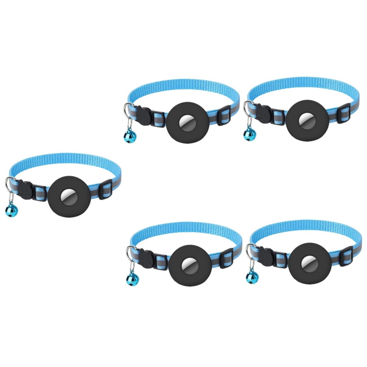 Happyyami 5pièces Collier Réfléchissant Ajustable pour Chien Collier De Sécurité Breakaway pour Animaux Perdants avec Conteneur De Traceur Accessoire Pratique Et Élégant