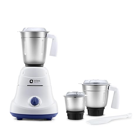 Orient Electric 750W mixer grinder | Super power 750 MGSP75WB3 3 jar with 3 SS jars | Longer life balanced coil motor | ABS body | Uniform grinding | 5 years motor warranty