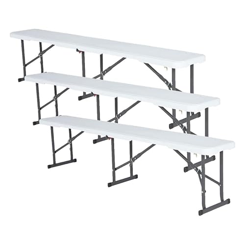 LIFETIME Banc Pliable Blanc Granite 182,8 x 29,2 x 42,1