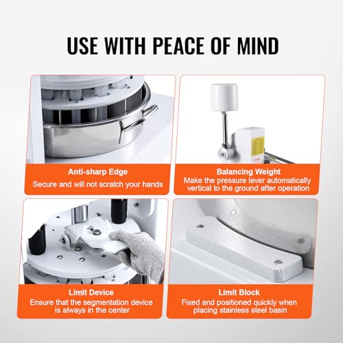 Vevor DOUGH DIVIDER ROUNDER, 40PCS Dough Divider,40Pcs Manual Dough Divider Cutter,1.06Oz - 4.94Oz Dough Press Dough Cutting With 304 Stainless Steel Tray And Blade,Pastry Divider For Bakery,Restaurant,Commercial Food Preparation thumb #5