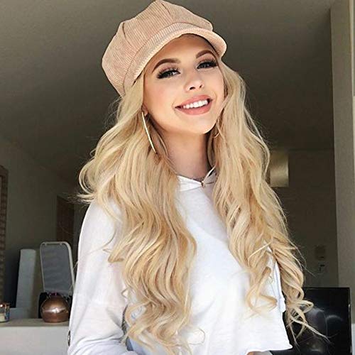 AISI HAIR Long Blonde Wavy Wigs for Women Middle Part Ombre Blonde Long Curly Wigs Natural Looking Synthetic Heat Resistant Fiber Wigs for Daily