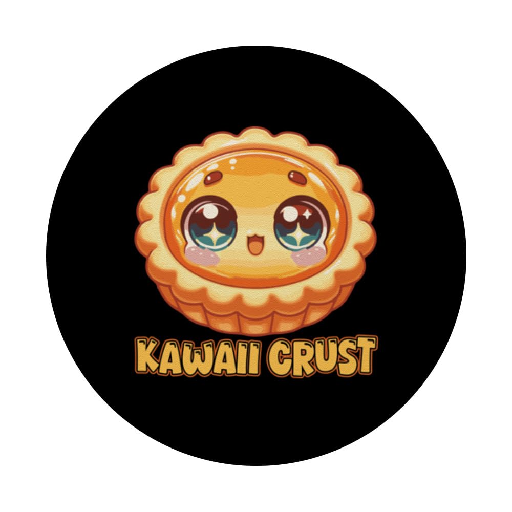 Kawaii Crust - Anime Butter Tart Costume PopSockets Swappable PopGrip, Black - Image 3