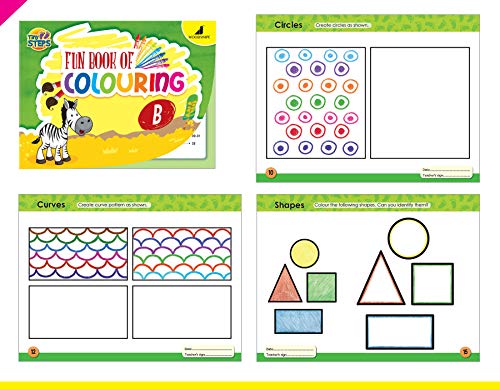 Image of Woodsnipe Colouring Books Combo Pack for Preschool Ages 2 to 5| Introduction to Colours, Pencil Control with Pattern, Lines, Curves| Simple to 3D objects, Shapes, Patterns. Develops Fine Motor Skills