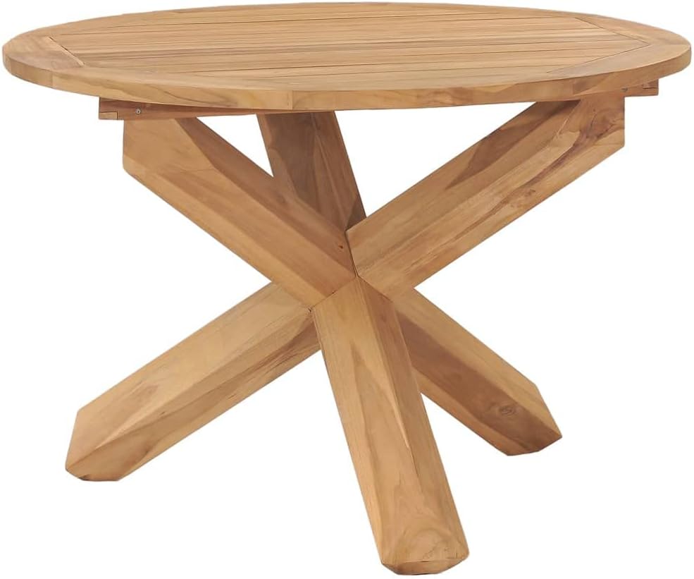 Patio Dining Table,Patio Bistro Table,Apartment Gardening Balcony,Deck Table,Backyard Table,for Patio, Backyard,Pool, Ø35.4"x29.5" Solid Teak Wood