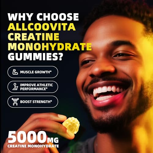Image of Creatine Monohydrate Gummies, NSF Certified, 5g Dose for Men & Women to Support Muscle, Strength, Recovery, Cognitive Health & Memory, Mango Flavor, 135 Gummies