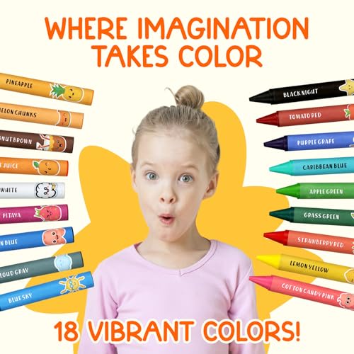 image for ZENO 18-Color Jumbo Crayons – Non-Toxic and Washable for Toddlers (1