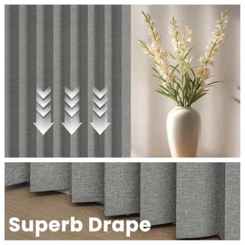 Image of AJAZZ Blackout Accordion Door Curtain 1 Panel 98 inchx78 inch Dark Grey - Magnetic Folding Room Divider, No-Drill Sliding Patio Closet