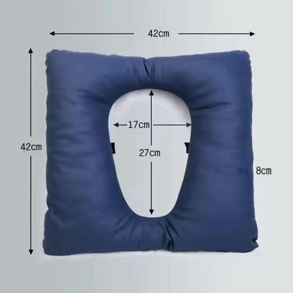 Coussins De Chaise Percée, Coussin Anti-escarres en Forme De Carré Imperméable à l'eau PU pour Personnes âgées Coussin Portatif De Chaise De Fauteuil Roulant De Soutien
